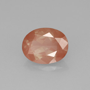 Andésine labradorite rouge naturelle coupe ovale, 1,81 ct, VVS