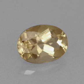 Andésine labradorite jaune naturelle coupe ovale, 1,58 ct, VVS-VS