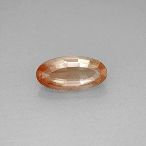 Andésine labradorite rouge naturelle coupe ovale, 1,21 ct, VVS
