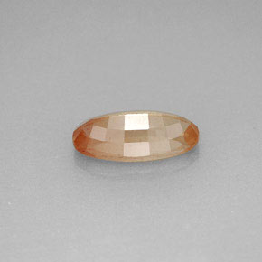 Andésine labradorite rouge naturelle coupe ovale, 1,21 ct, VVS