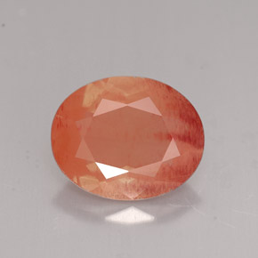 Andésine labradorite orange naturelle coupe ovale, 2,91 ct, VVS