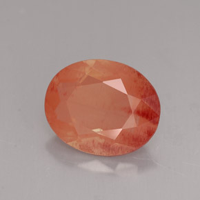 Andésine labradorite orange naturelle coupe ovale, 2,91 ct, VVS