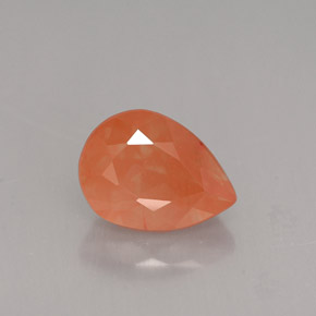 Andésine labradorite orange naturelle en forme de poire, 1,98 ct, VVS