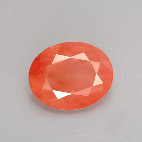 Andésine labradorite rouge naturelle coupe ovale, 2,47 ct, VVS