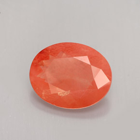 Andésine labradorite rouge naturelle coupe ovale, 2,47 ct, VVS