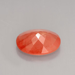 Andésine labradorite rouge naturelle coupe ovale, 2,47 ct, VVS