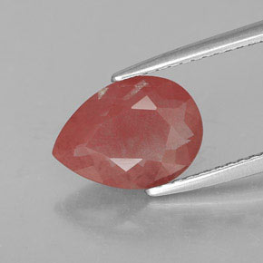 Andésine labradorite rouge naturelle en forme de poire, 1,88 ct, VVS