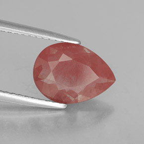 Andésine labradorite rouge naturelle en forme de poire, 1,88 ct, VVS