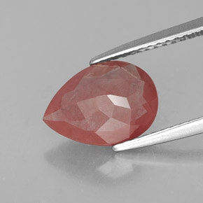Andésine labradorite rouge naturelle en forme de poire, 1,88 ct, VVS