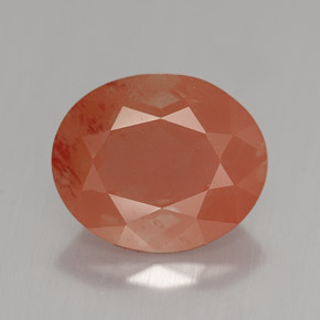 Andésine labradorite orange naturelle coupe ovale, 3,16 ct, VVS