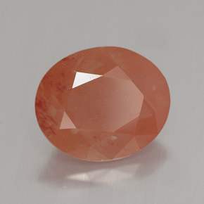 Andésine labradorite orange naturelle coupe ovale, 3,16 ct, VVS
