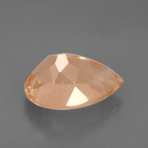 Andésine labradorite orange naturelle en forme de poire, 2,68 ct, VS
