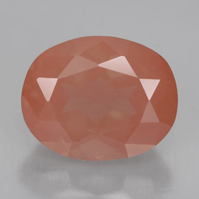 Andésine labradorite orange naturelle coupe ovale, 3,10 ct, VVS