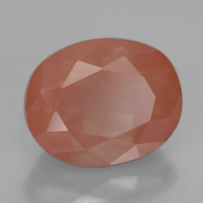 Andésine labradorite orange naturelle coupe ovale, 3,10 ct, VVS