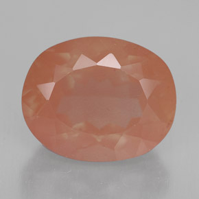 Andésine labradorite orange naturelle coupe ovale, 3,76 ct, VVS