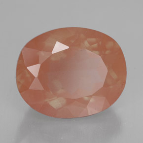 Andésine labradorite orange naturelle coupe ovale, 3,76 ct, VVS