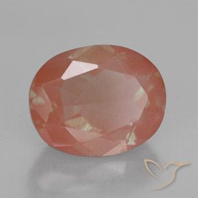 Labradorite andésine Rose moyen naturelle ovale, 2.48 ct, Transparent
