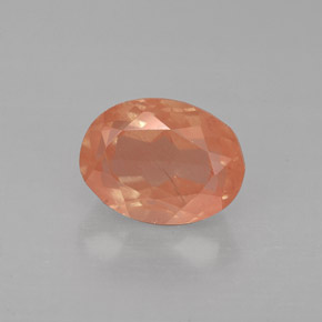 Andésine labradorite rouge naturelle coupe ovale, 1,49 ct, VS