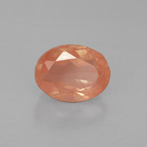 Andésine labradorite rouge naturelle coupe ovale, 1,49 ct, VS