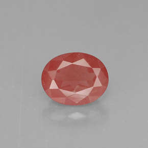 Andésine labradorite rouge naturelle coupe ovale, 1,35 ct, VS