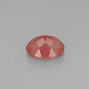Andésine labradorite rouge naturelle coupe ovale, 1,35 ct, VS
