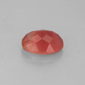 Andésine labradorite rouge naturelle coupe ovale, 1,40 ct, VS