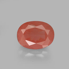 Andésine labradorite rouge naturelle coupe ovale, 1,40 ct, VS