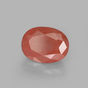 Andésine labradorite rouge naturelle coupe ovale, 1,40 ct, VS