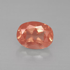 Andésine labradorite rouge naturelle coupe ovale, 1,40 ct, VS