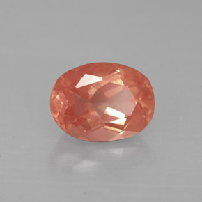 Andésine labradorite rouge naturelle coupe ovale, 1,40 ct, VS