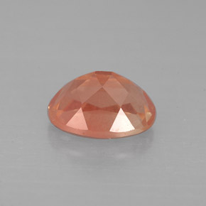 Andésine labradorite rouge naturelle coupe ovale, 1,40 ct, VS