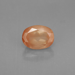 Andésine labradorite rouge naturelle coupe ovale, 1,61 ct, VS