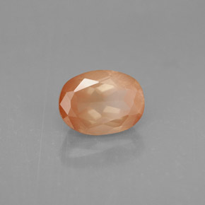 Andésine labradorite rouge naturelle coupe ovale, 1,61 ct, VS