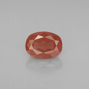 Andésine labradorite rouge naturelle coupe ovale, 1,33 ct, VS
