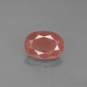 Andésine labradorite rouge naturelle coupe ovale, 0,85 ct, VS