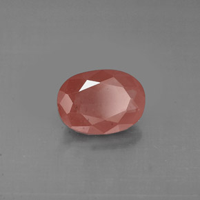 Andésine labradorite rouge naturelle coupe ovale, 0,85 ct, VS