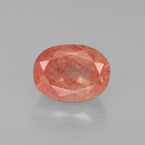 Andésine labradorite rouge naturelle coupe ovale, 1,50 ct, VS
