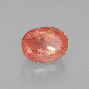 Andésine labradorite rouge naturelle coupe ovale, 1,50 ct, VS