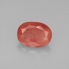 Labradorite andésine Miel Rouge naturelle Coupe ovale, 1.31 ct, VS