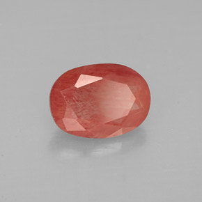 Labradorite andésine Miel Rouge naturelle Coupe ovale, 1.31 ct, VS