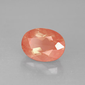Andésine labradorite rouge naturelle coupe ovale, 1,96 ct, VS
