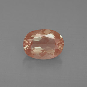 Andésine labradorite rouge naturelle coupe ovale, 1,23 ct, VS