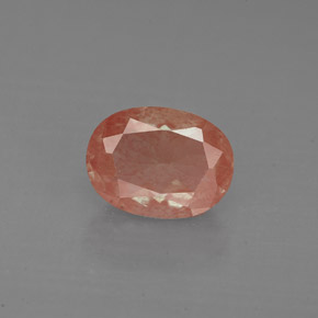 Labradorite andésine Miel Rouge naturelle Coupe ovale, 1.18 ct, VS