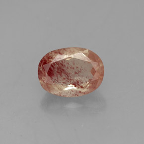 Andésine labradorite rouge naturelle transparent, 1,36 ct, transparent / translucide