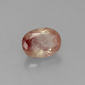Andésine labradorite rouge naturelle transparent, 1,36 ct, transparent / translucide