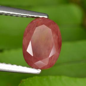 Andésine labradorite rouge naturelle coupe ovale, 1,43 ct, VS