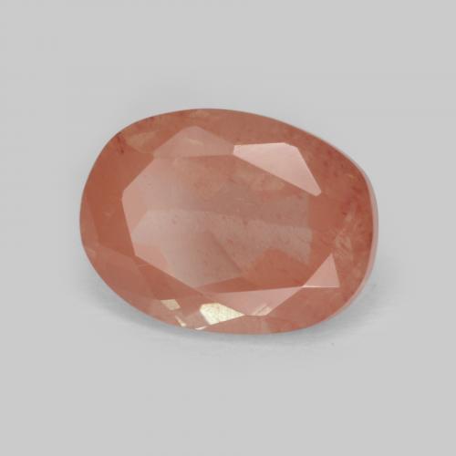 Labradorite andésine Orange rougeâtre naturelle Coupe ovale, 1.64 ct, VVS-VS