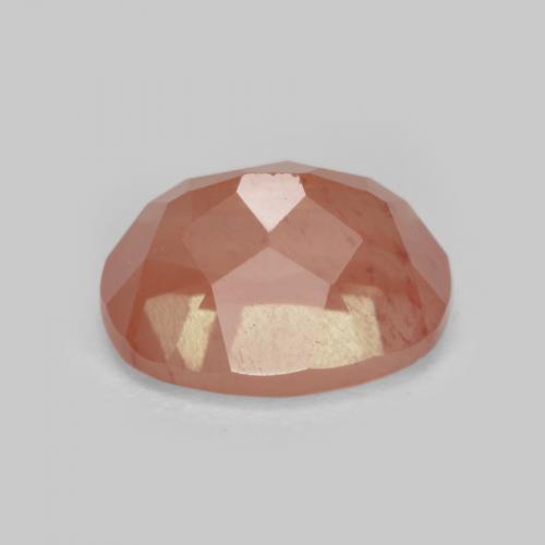 Labradorite andésine Orange rougeâtre naturelle Coupe ovale, 1.64 ct, VVS-VS