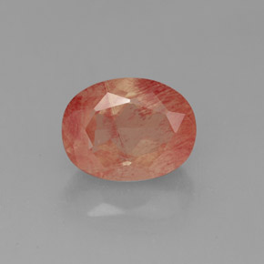 Labradorite andésine Miel Rouge naturelle Transparent, 2.07 ct, Transparent / Translucide