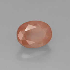 Andésine labradorite rouge naturelle coupe ovale, 2,05 ct, translucide